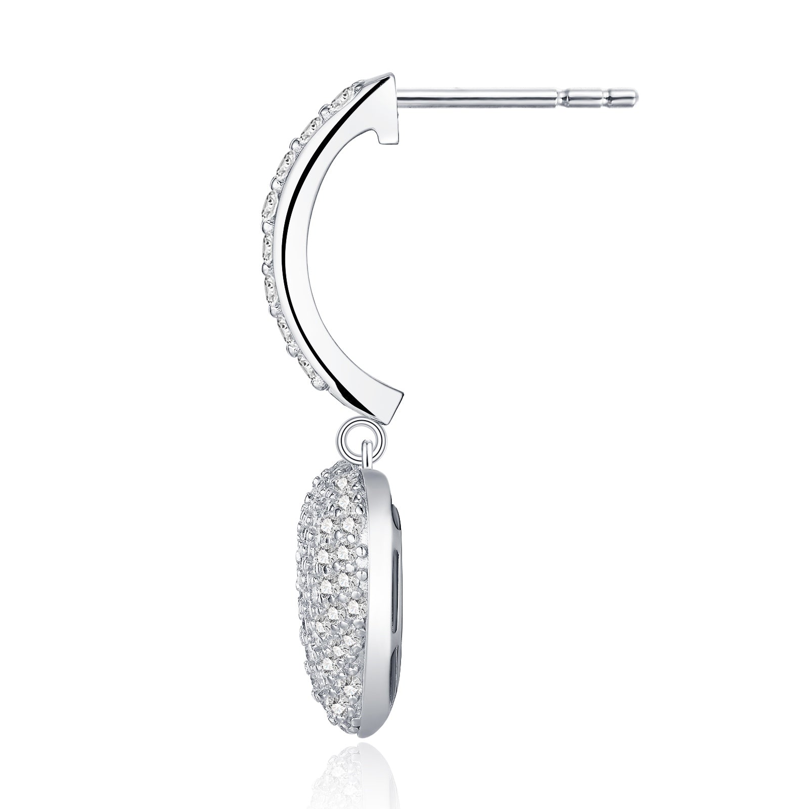 A Luxurious And Fashionable Minimalist Jewelry Earring Set Featuring Top-quality Moissanite Stones, Made Of S925 Silver Electroplated With Platinum.